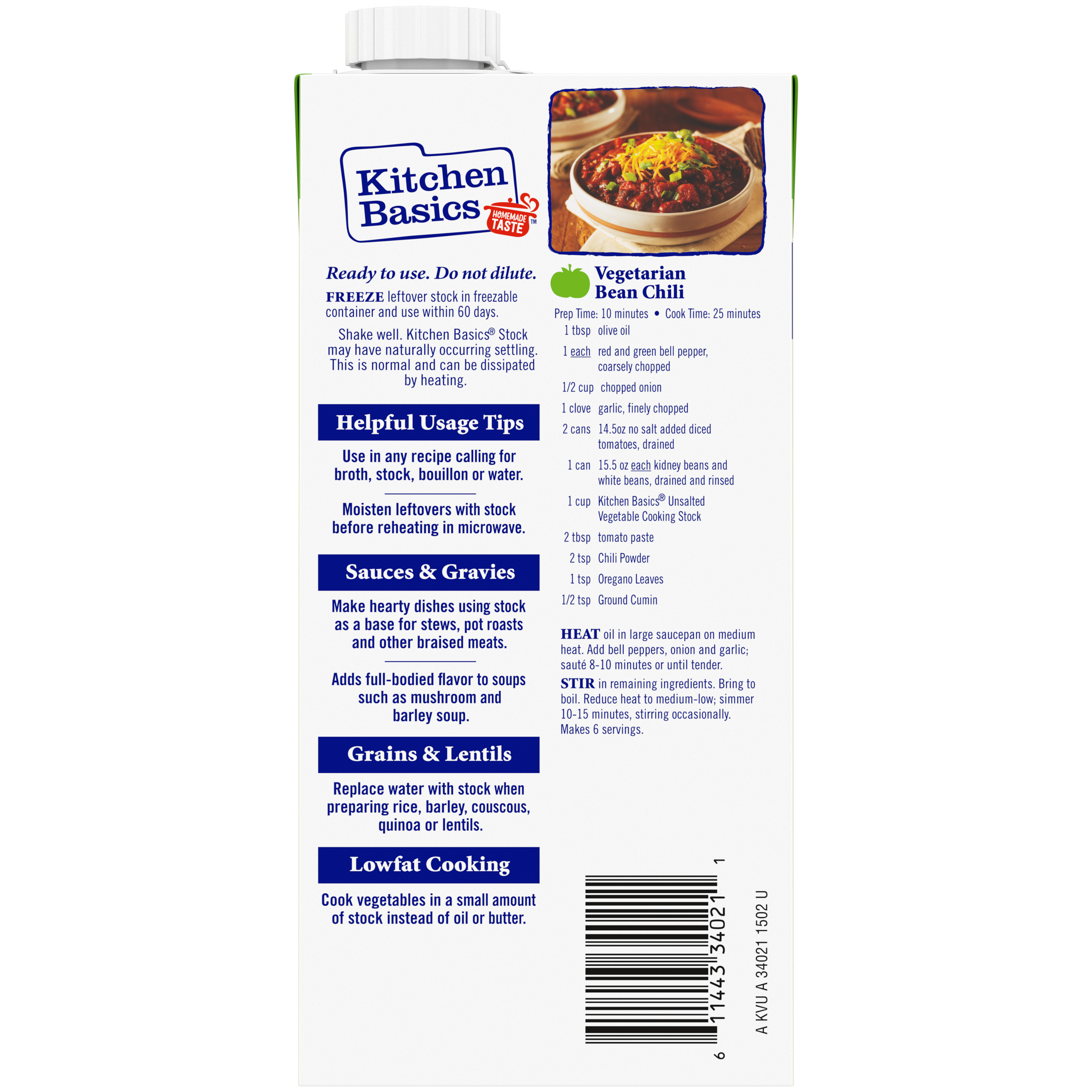 Unsalted Vegetable Stock, 32 oz Kitchen Basics